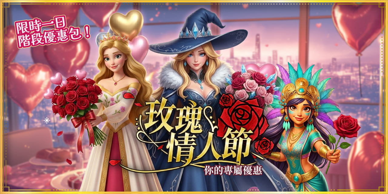 玫瑰情人節 ! 限時一日優惠包 !