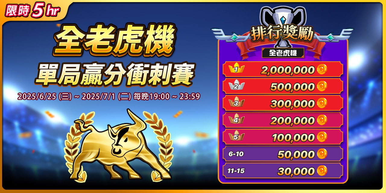 天天 「 百萬獎金 」 贏分衝刺賽