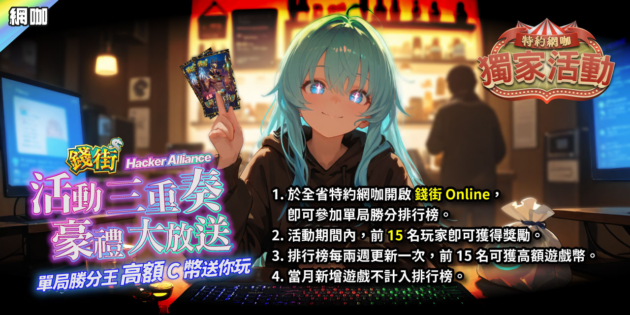 「特約網咖」單局勝分王