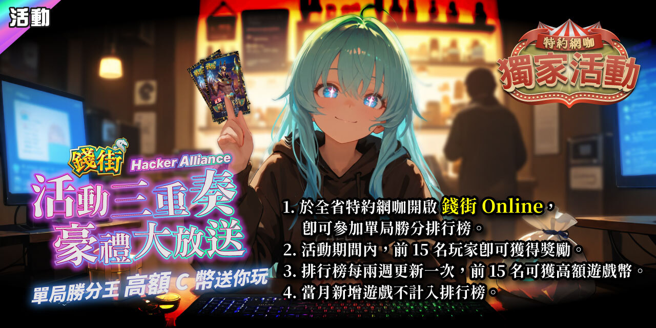 「特約網咖」單局勝分王
